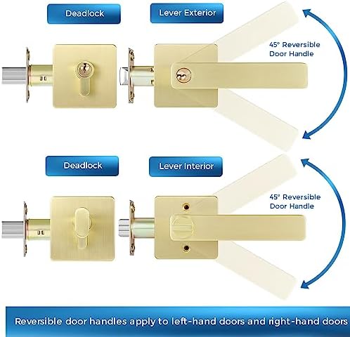 5-Pack Gold-Plated Door Handles Set