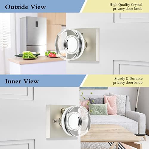 Safety First Glass Door Knobs - Emergency Release with Satin Nickel