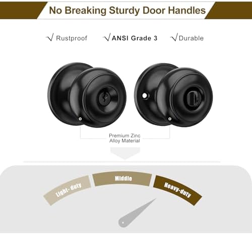HOSOM Entry Door Knob Set Matte Black 1-Pack