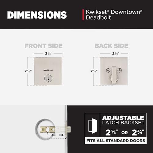 Kwikset Downtown Deadbolt Lock Satin Nickel Exterior Entry Door