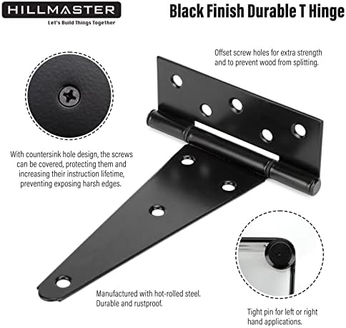 Strong Rust-Resistant T-Strap Hinges for sheds and Barn Doors