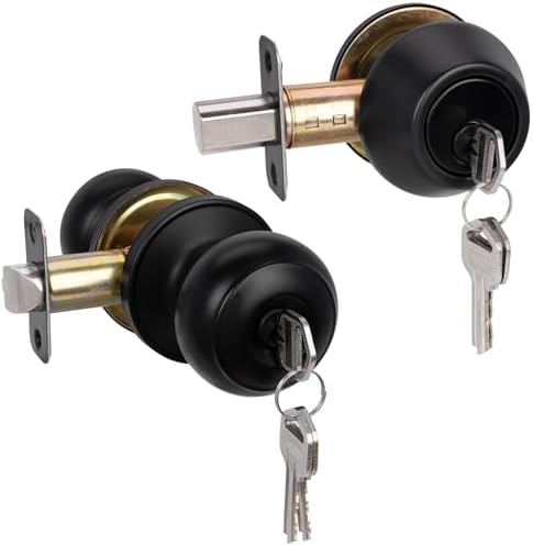HOSOM Entry Door Knob Set Matte Black 1-Pack