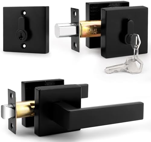 Probrico Exterior Door Lockset with Matte Black