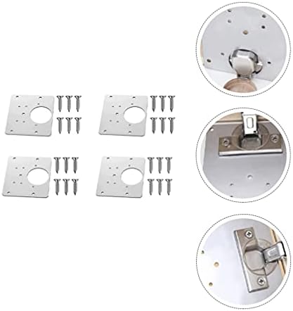 DOITOOL Black Door Hinges 4pcs Flat Brackets Stainless Steel