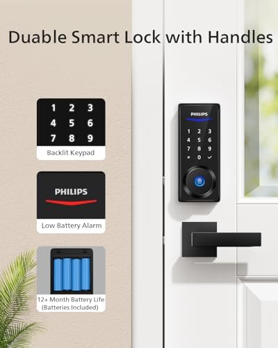 Smart Door Lock with Keyless Entry Fingerprint Unlock
