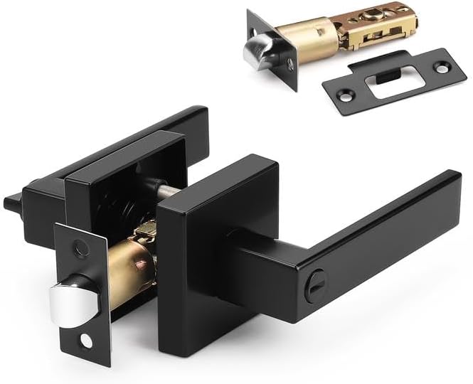 Privacy Door Lock Caps for Bedroom Bathroom with Black Finish