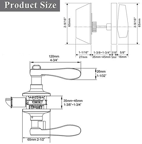 Versatile Front Door Entry Lever Lockset Single Cylinder Deadbolt Combination Set