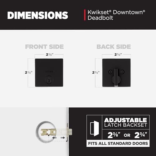 Downtown Deadbolt Lock Matte Black Square Exterior