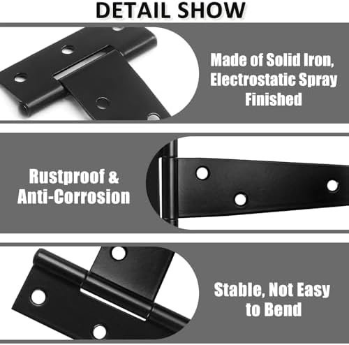 Rust-Resistant T-Strap Hinges for Wooden Fences