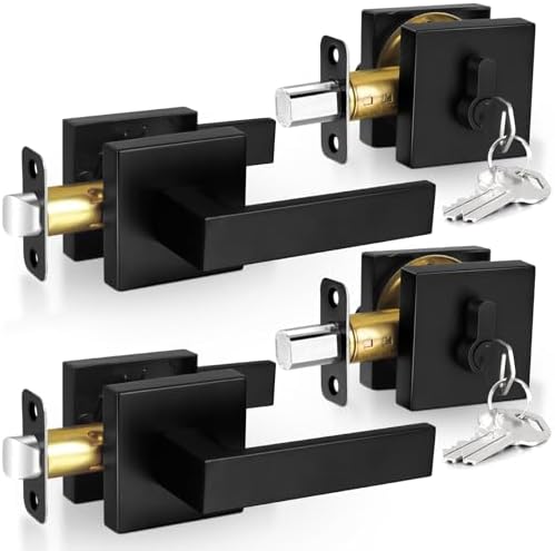 Sopoby Passage Door Handles Matte Black 2-Pack