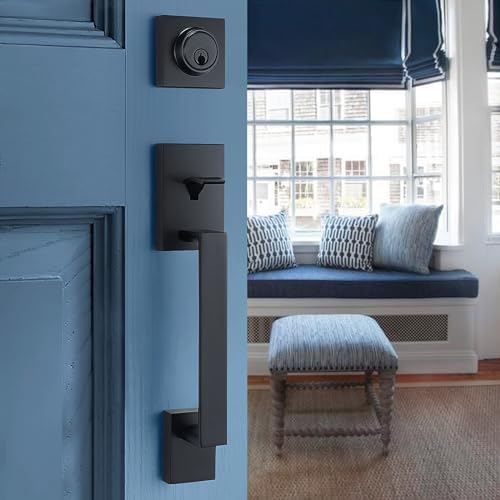 Modern Matte-Black Entry Door Handle