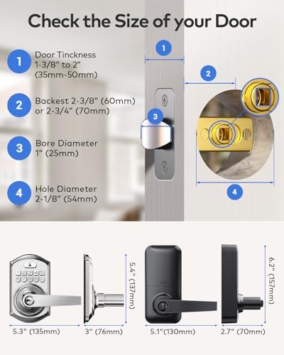 Keyless Entry Door Keypad Front Door Lock with Handle