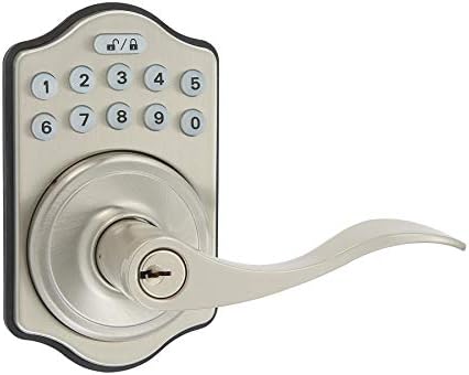 Lock Effortlessly with SATIN Nickel Door Lock and Keypad Entry
