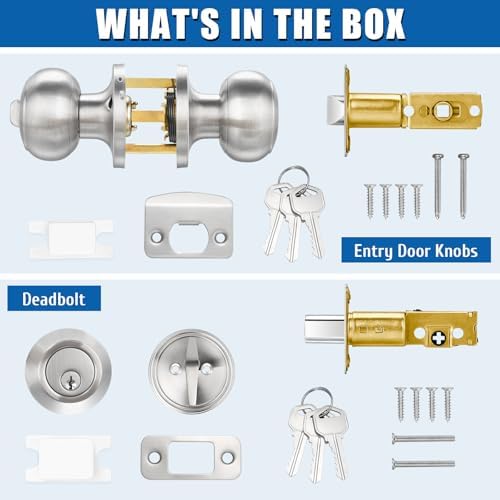 High-Quality 3-Set Entry Door Knob and Deadbolt Combo
