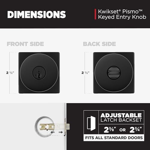 Kwikset Pismo Entry Door Knob - Heavy Duty Secure Entry Knob