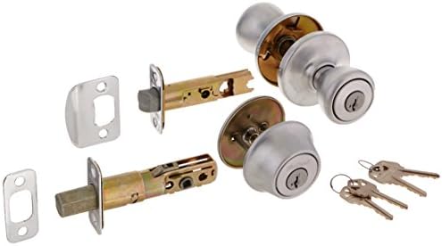 Kwikset Tylo Knob Deadbolt Combo - SATIN Chrome with Smart Key System