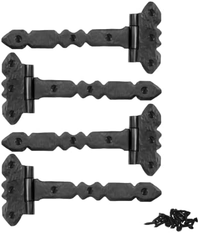 Handcrafted Black Wrought Iron Hinges for Barn Doors Shutter