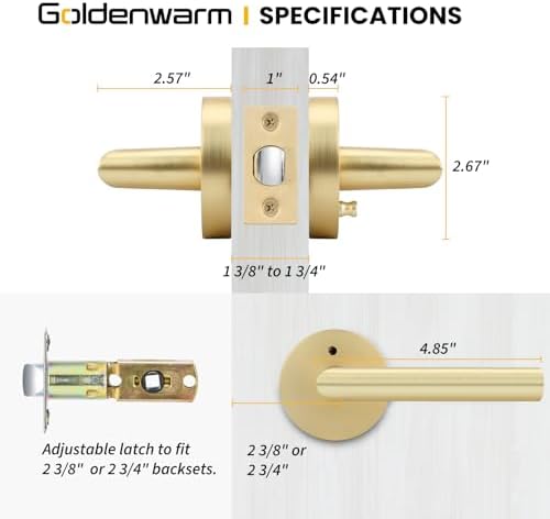 GoldenWarm 4-Piece Gold Door Handles