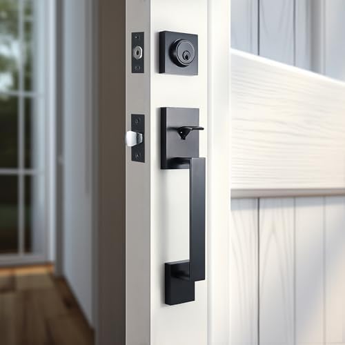 Modern Matte-Black Entry Door Handle