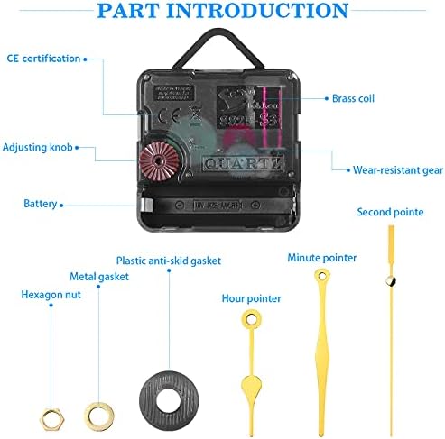 DOITOOL Silence Quartz Clock Movement Replacement Kit