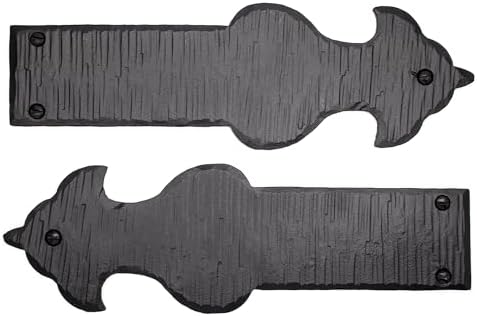 2-Pack Rustic Black Faux Strap Hinges for Farmhouse Barn Doors