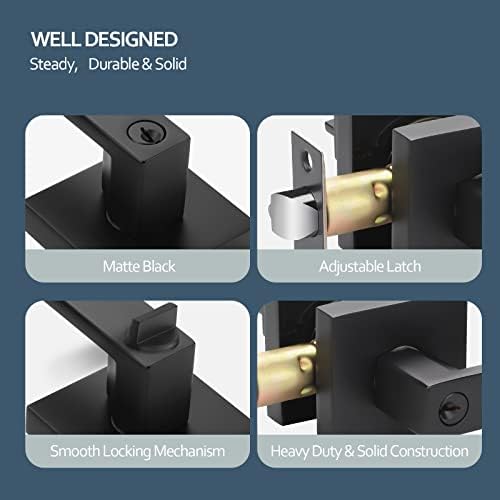 EHomeWare 2 Set Entry Lever Door Handle Deadbolt Lock Set