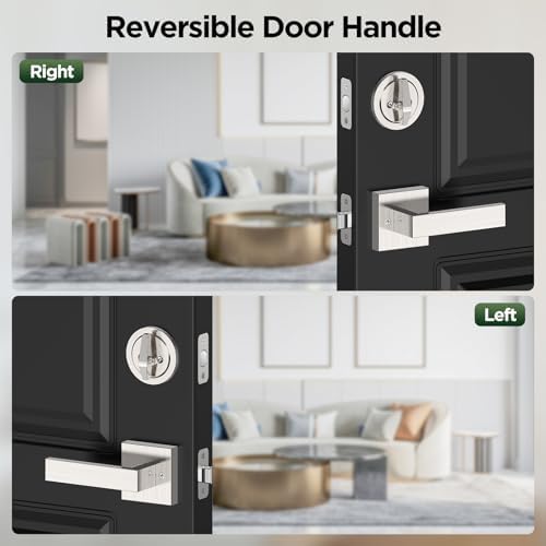 Secure Front Door Entry Set with SATIN NICKEL finish