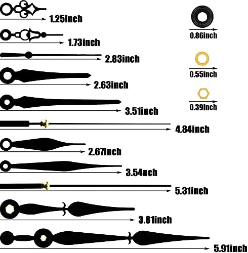 Precise 5-Piece Quartz Clock Movement Kit with 12 Different Hands