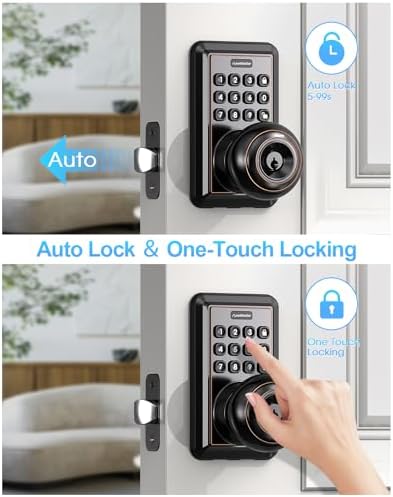Keyless Door Knob with Keypad Secure and Easy to Install