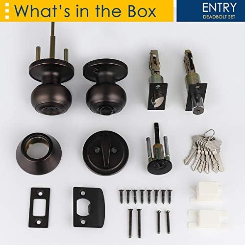 3-Pack Oil Rubbed Bronze Entry Door Knob and Deadbolt Set