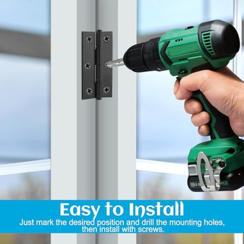 4 Pack Black Door Hinges with Matte Finish