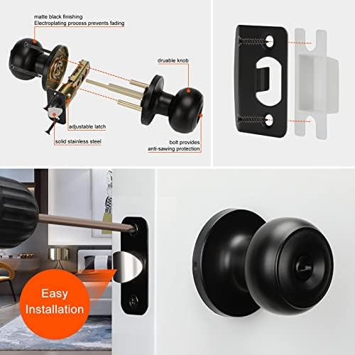 HaidmsOil Rubbed Bronze Door Knobs 4-Piece Keyless Privacy Door Set