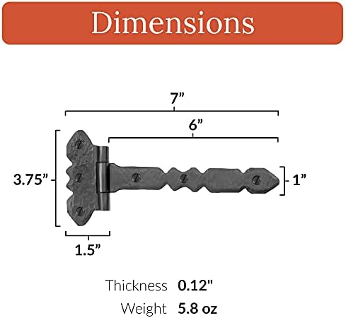Handcrafted Black Wrought Iron Hinges for Barn Doors Shutter