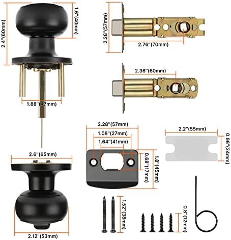 HaidmsOil Rubbed Bronze Door Knobs 4-Piece Keyless Privacy Door Set