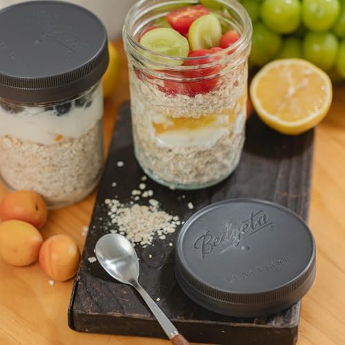 9-Piece Set of Leak-Proof Mason Jar Lids in Gray