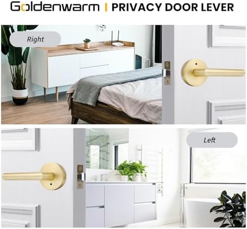 GoldenWarm 4-Piece Gold Door Handles