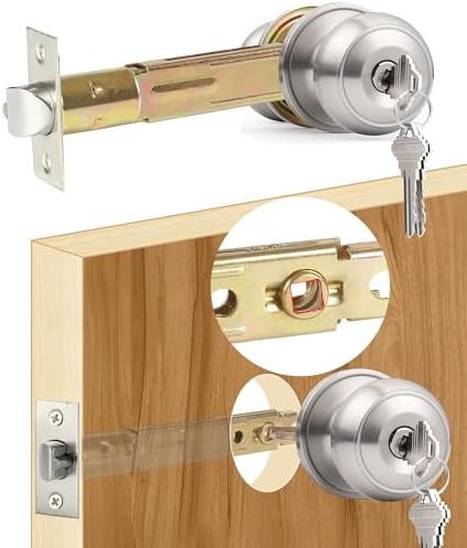 5 Backset Entry Door Latch with Satin Nickel Finish