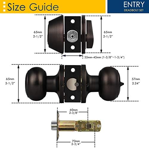 3-Pack Oil Rubbed Bronze Entry Door Knob and Deadbolt Set