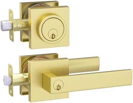 Haidms Gold Exterior Door Lock Set with Deadbolt