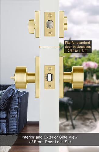 GoldenWarm Front Entry Door Lock Set