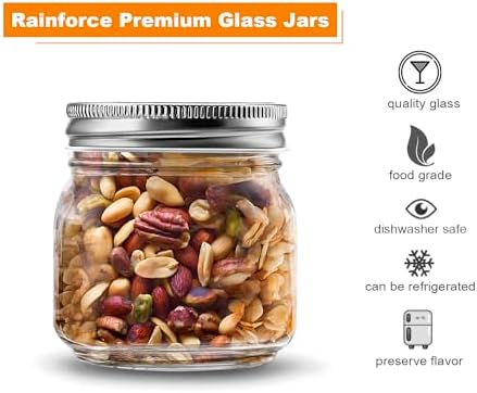 Indispensable Mason Jars - Small 8oz Canning Jars wSilver Lids