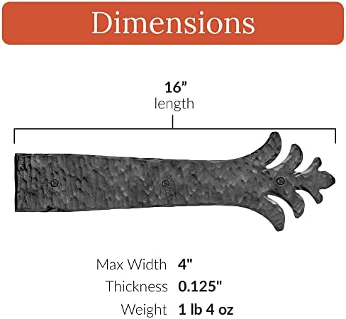 4 Pack 16 Inch Black Faux Strap Hinges Handcrafted Rustic Iron Farmhouse hinges