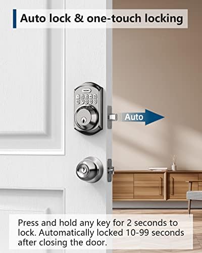 Smart Deadbolt Lock with Keypad for Front Door Keyless Entry Security