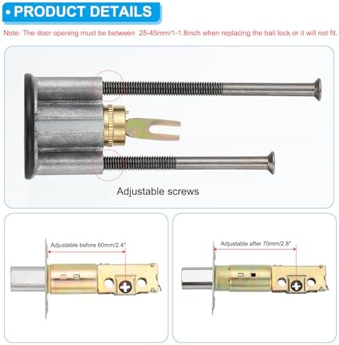PATIKIL Keyed Alike Double Cylinder Deadbolts 2 Pack Gold
