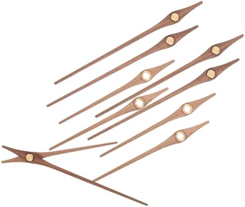 5Pcs Black Walnut Wooden Clock Hands for 12-Inch Wall Clock