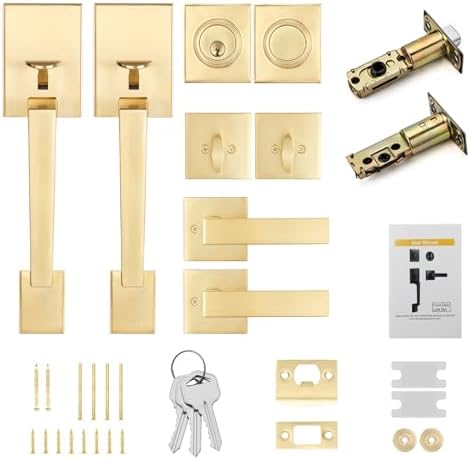 Haidms Gold Door Lock Set Durable Secure