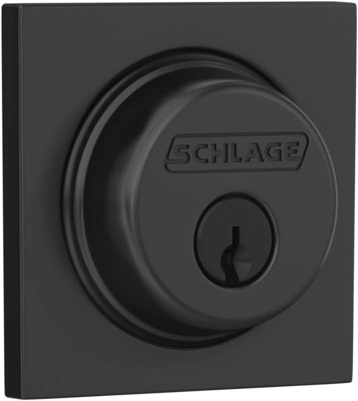 Schlage B60 N COL 622 Deadbolt with Collins Trim Highest Security Matte Black