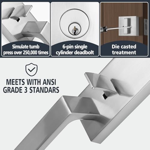 TOGU HS29D Front Door Handle and Single Cylinder Deadbolt Set