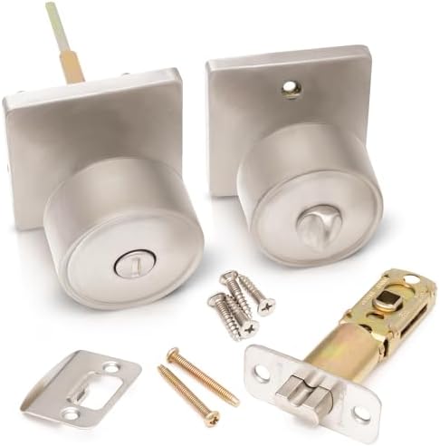 Sleek Nickel-Finished Privacy Door knob