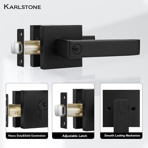 Black Door Handle Deadbolt Set